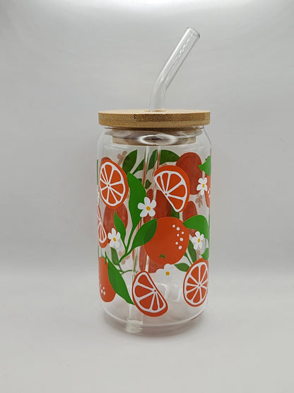 Fruit Decal Glass Tumblers