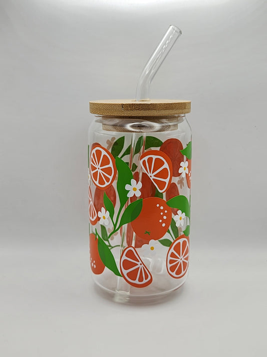 Fruit Decal Glass Tumblers
