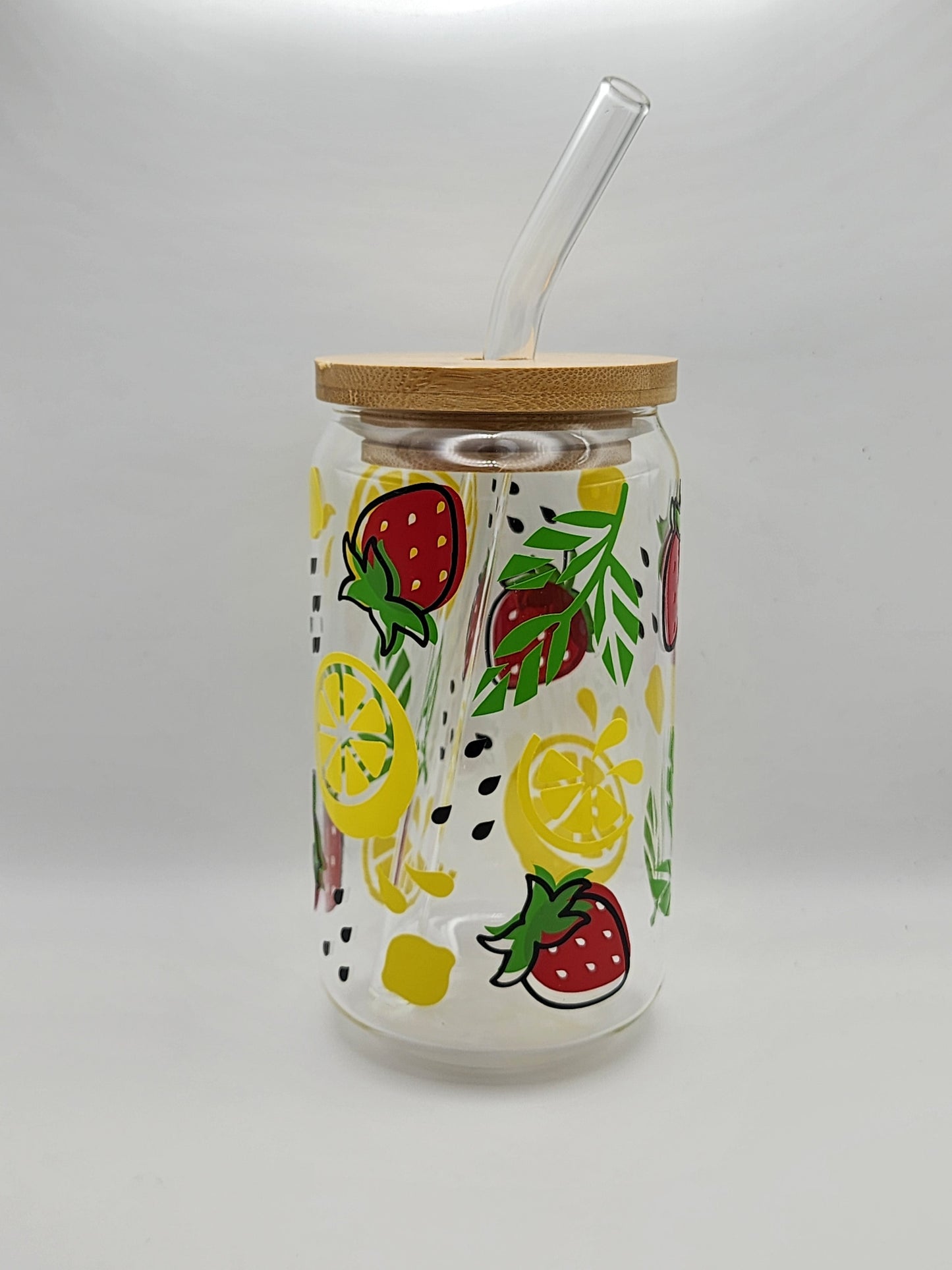 Fruit Decal Glass Tumblers