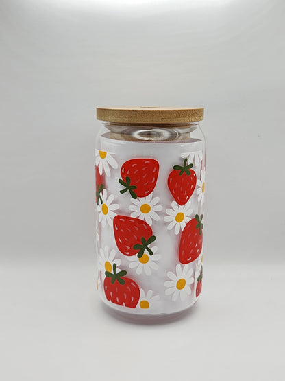 Fruit Decal Glass Tumblers