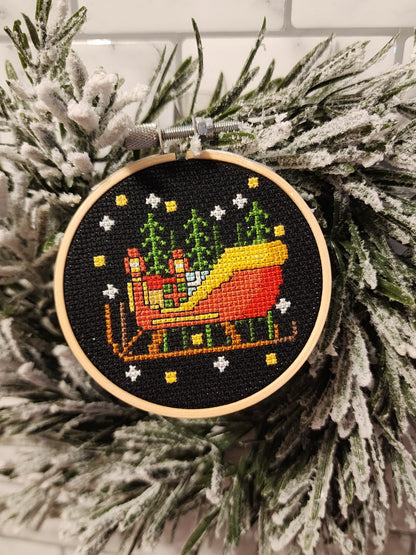 Hooped Cross Stitch Ornaments