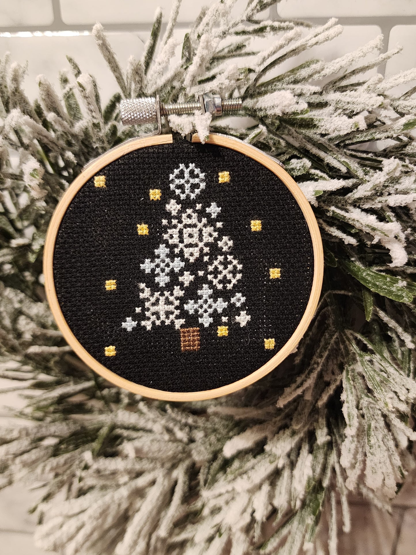 Hooped Cross Stitch Ornaments